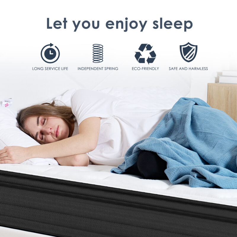 Queen Size Mattress,12 Inch Hybrid Mattress, Individually Pocketed Innerspring, Medium Firm - Image 4