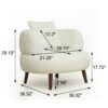 Nordic Style Lazy-Style clubchair 36 Inches Chenille Fabric Bucket Chair Decorative chair Soft Cushion with pillow with ottoman for Living Room Study and Relaxation Room - Image 12