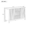 U_STYLE Sideboard with Wave Design - 3 Adjustable Shelves, 3 Drawers & Soft-Close Doors, Storage Console Table with Metal Handles, Suitable for Study, Hallway and Living Room - Image 12