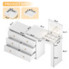 Vanity Desk with Mirror and Lights, Makeup Vanity Table with Flip-Top Tabletop and Storage 7 Drawers, 9 Compartments, 3 Shelves, 3 Color Modes Adjustable Makeup Table for Bedroom - Image 15