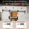 K&K 53.7" Farmhouse Kitchen Island with Power Outlet, 2 Sliding Barn Door Kitchen Storage Island with Drop Leaf, Spice Rack Rolling Kitchen Cart on Wheels, for Home, Kitchen and Dining Room - Image 9
