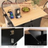 K&K 55.7'' Large Kitchen Island with 2 Drop Leaf,, Rolling Kitchen Cart on 5 Wheels with Power Outlet, Folding Storage Dining Table with Spice & Towel Rack , 3 Drawers, for Kitchen, Dining Room - Image 24