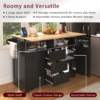 K&K 55.7'' Large Kitchen Island with 2 Drop Leaf,, Rolling Kitchen Cart on 5 Wheels with Power Outlet, Folding Storage Dining Table with Spice & Towel Rack , 3 Drawers, for Kitchen, Dining Room - Image 20