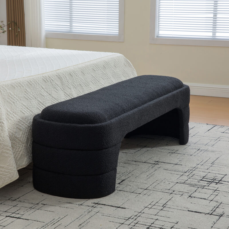 64.96"Wide Modern Upholstered Armless Upholstered Bedroom Benches End of Bed Bench for Entryway, Ottoman Foot Stool for Living Room and Bedroom, Entryway - Image 9