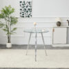 36 Inch Height Bar Table, 34 Inch Round Tempered Glass Top Pub Table with Chrome-Plated Golden Metal Legs, Modern Bistro Table for Kitchen Island/Bar/Cafe - Image 9