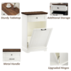 10 Gallon Tilt Out Trash Cabinet Freestanding Trash Bin Cabinet Wood Garbage Recycling Cabinet with Drawer Pet Proof Trash Can Holder for Kitchen Living Room, Antique White (Not include trash can) - Image 5