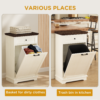 10 Gallon Tilt Out Trash Cabinet Freestanding Trash Bin Cabinet Wood Garbage Recycling Cabinet with Drawer Pet Proof Trash Can Holder for Kitchen Living Room, Antique White (Not include trash can) - Image 11