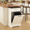 10 Gallon Tilt Out Trash Cabinet Freestanding Trash Bin Cabinet Wood Garbage Recycling Cabinet with Drawer Pet Proof Trash Can Holder for Kitchen Living Room, Antique White (Not include trash can) - Image 2