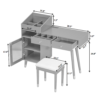 Modern Makeup Vanity Desk with Drawers, Cabinet & Charging Port, Space-saving Dressing Table Set with Stool for Small Places, Black - Image 9