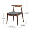 5-Piece Dining Set 1 Table 4 Chairs, Rubberwood Frame, Faux Wood Tabletop, Retro - Elegant for Kitchen & Family Dining - Image 12