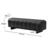 Indoor Dining Bench, Black PU Fabric Bench with Rubber Wood Legs , 250lbs, Comfortable Seating for Dining Room/Living Area - Image 6