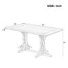 TREXM Solid Wood Dining Table for 6 People, 60" Rustic Farmhouse Dining Room Table with Trestle Base & Curved Legs, Natural Oak Finish, Kitchen Table for Home - Image 11