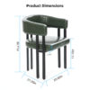 Modern Dining Chairs Set of 2, Faux Leather Upholstered Barrel Dining Room Chairs with Integrated Curved Back And Armrests , Metal Frame Chair for Kitchen Living Room Restaurant - Image 7