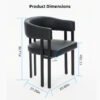 Modern Dining Chairs Set of 2, Faux Leather Upholstered Barrel Dining Room Chairs with Integrated Curved Back And Armrests , Metal Frame Chair for Kitchen Living Room Restaurant - Image 18