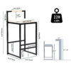 Set of 2 Barstools Faux Leather Upholstered Bar Stools Modern Metal Frame Dining Chairs for Counter, Kitchen Island - Image 5
