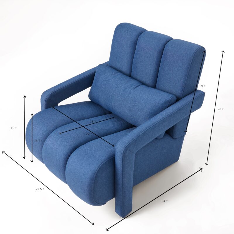 Modern Upholstered accent chair, Comfortable Linen Fabric with a pillow for Living room,bedroom - Image 5