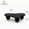 46'' Funky Unique Modern Coffee Table, Abstract Irregular Shape Low Profile Wooden Living Room Table with Ball Legs,Cute Center Tables,Tea Table for Bedroom,Apartment,Living Room - Image 3
