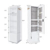 360° rotating makeup cabinet, jewelry cabinet with a full-length mirror, standing storage cabinet with a coat rack, 4 layers of open shelves and 2 layers of built-in shelves - Image 15