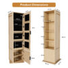 360° rotating makeup cabinet, jewelry cabinet with a full-length mirror, standing storage cabinet with a coat rack, 4 layers of open shelves and 2 layers of built-in shelves - Image 5
