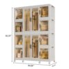Portable Wardrobe Closet Storage Organizer for Clothes,Clothes Dresser,12 Magnetic Doors-12 Cubes & 2 Hanging Rod,16 pcs hangers , Baby Wardrobe Storage Cabinet,White - Image 5