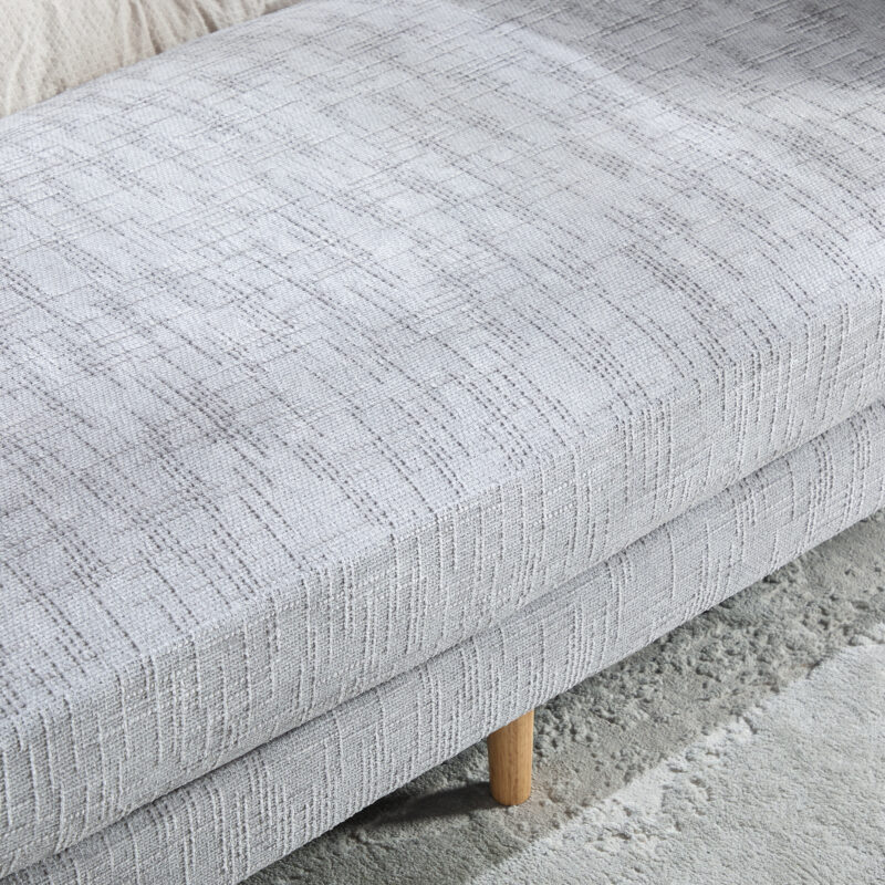 83.1"Wide Modern Upholstered End of Bed Bench with Armrests, Chenille Chaise Lounge Couch with 2 Bolster Pillows, Daybed with Rubberwood Legs For Living Room,Bedroom,Apartment,Guestroom - Image 18