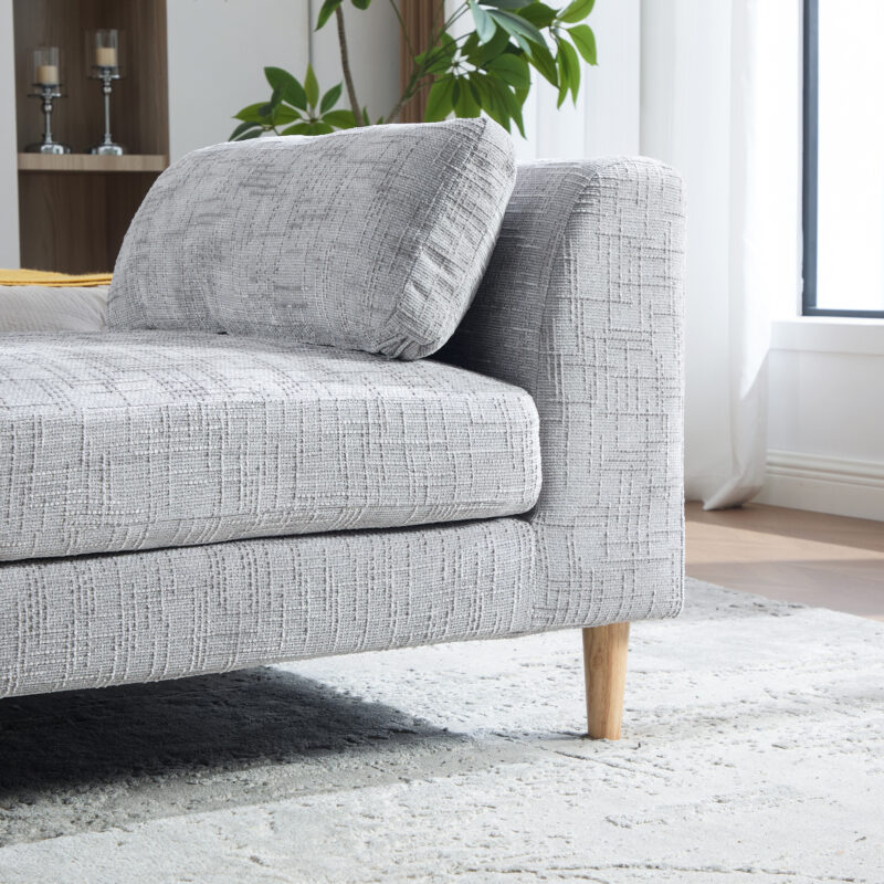 83.1"Wide Modern Upholstered End of Bed Bench with Armrests, Chenille Chaise Lounge Couch with 2 Bolster Pillows, Daybed with Rubberwood Legs For Living Room,Bedroom,Apartment,Guestroom - Image 17