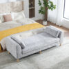 83.1"Wide Modern Upholstered End of Bed Bench with Armrests, Chenille Chaise Lounge Couch with 2 Bolster Pillows, Daybed with Rubberwood Legs For Living Room,Bedroom,Apartment,Guestroom - Image 13