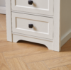 Farmhouse Side Table with Charging Station, Antique Nightstands with Drawers, Bedside Table with Open Shelf for Bedroom, White - Image 6