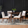 5-Piece Dining Table Set with One Solid Wood Frame Table and 4 Upholstered Chairs for Dining Room