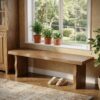 Indoor Pine Dining Bench, 62.9''L Solid Wood Seating, 350lbs Weight Capacity, Fits 3 People for Kitchen, Dining Room & Living Space - Image 9