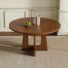 Round Dining Table for 4 - 47 Inch Farmhouse Kitchen Table, MDF Circle Table with Oak Finish, 300lb Weight Capacity, Easy Assembly for Dining Room, Kitchen, Living Room - Spiced Round Table