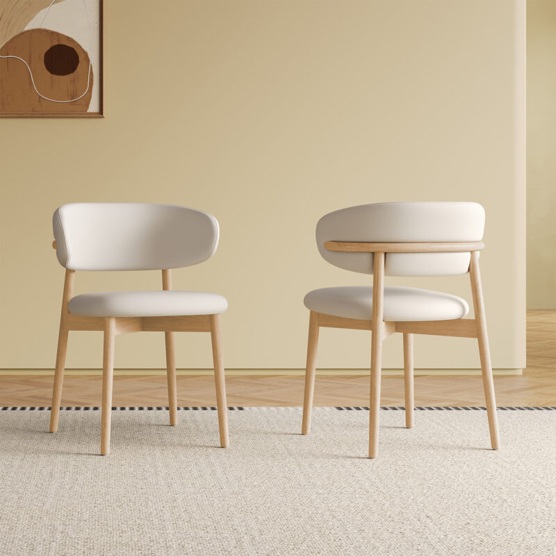 Mid-Century Modern wood feet Dining Chair Set of 2, Stylish Wooden Chairs for Dining Room, Kitchen, or Living Room, Comfortable & Durable, Easy to Assemble - Image 15