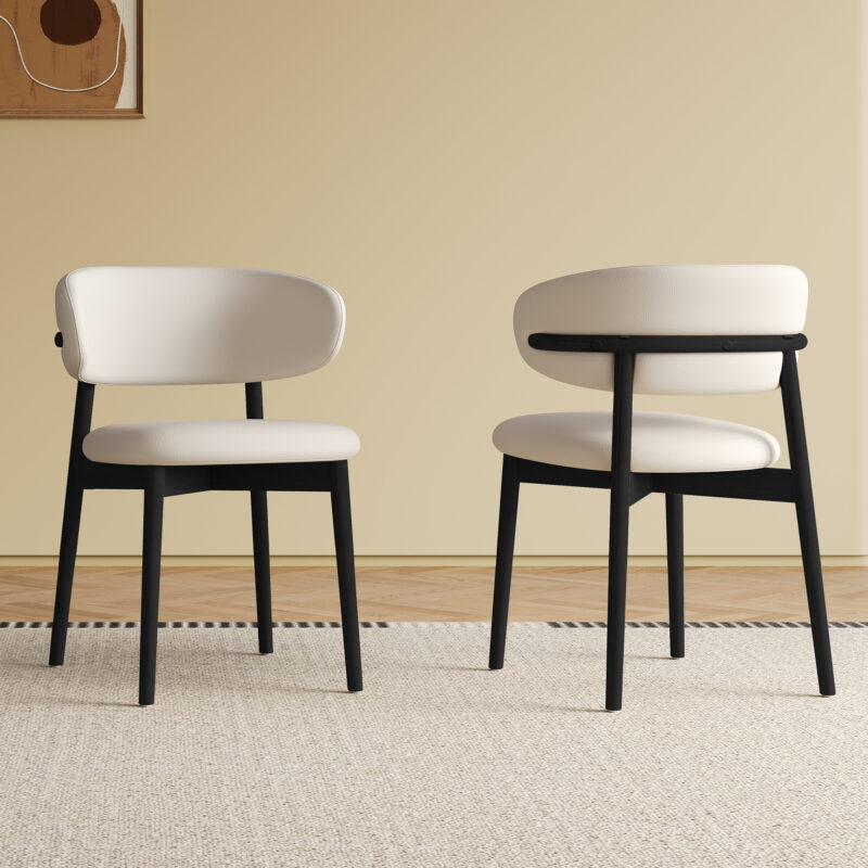 Mid-Century Modern wood feet Dining Chair Set of 2, Stylish Wooden Chairs for Dining Room, Kitchen, or Living Room, Comfortable & Durable, Easy to Assemble - Image 7