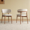 Mid-Century Modern wood feet Dining Chair Set of 2, Stylish Wooden Chairs for Dining Room, Kitchen, or Living Room, Comfortable & Durable, Easy to Assemble