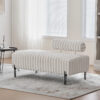 49.6" Wide Upholstered Mini Loveseat with Metal Legs, 2-Seater Small Sofa End of Bed Bench Window Ottoman Footrest with Adjustable Back for Living Room Bedroom Entryway Hallway Small Space