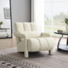 Modern Upholstered accent chair, Comfortable Linen Fabric with a pillow for Living room,bedroom