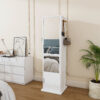360° rotating makeup cabinet, jewelry cabinet with a full-length mirror, standing storage cabinet with a coat rack, 4 layers of open shelves and 2 layers of built-in shelves - Image 14