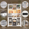 70.9" Kitchen Pantry Storage Cabinet Rustic Buffet Cabinet, Kitchen Hutch Cabinet with LED Outlets Food Pantry Cabinet with Doors and Shelves Wine Rack for Dining Room - Image 7