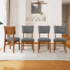 Upholstered Dining Chairs Set of 4, Ergonomic Mid-Century Modern Dining Chairs with Sturdy Rubberwood Frame, Non-Slip Kitchen Chairs for Dining Room,Kitchen, Cafe - Image 8