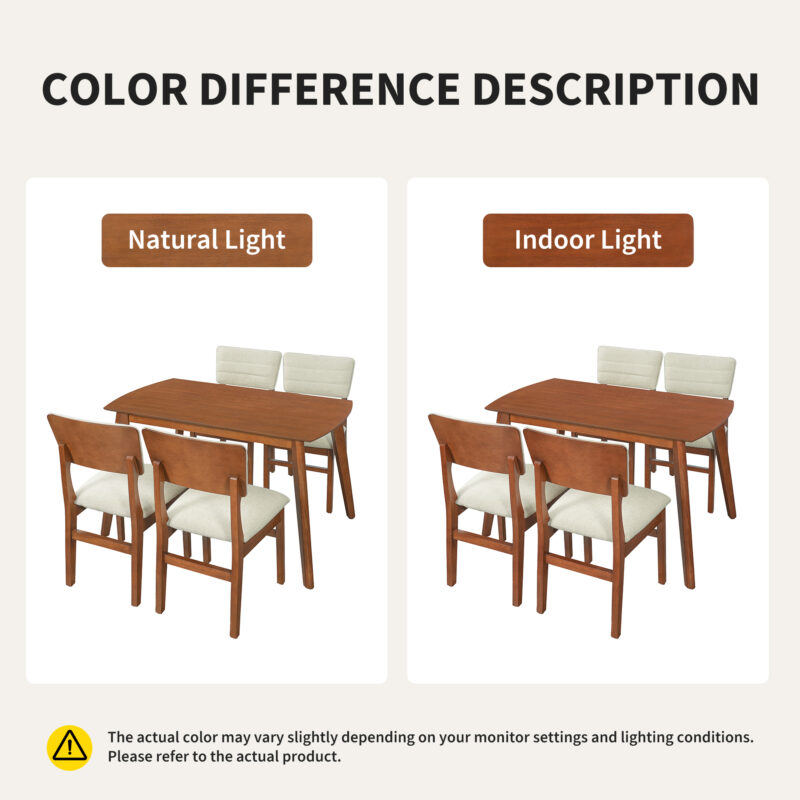 Upholstered Dining Chairs Set of 4, Ergonomic Mid-Century Modern Dining Chairs with Sturdy Rubberwood Frame, Non-Slip Kitchen Chairs for Dining Room,Kitchen, Cafe - Image 3