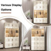 Portable Wardrobe Closet Storage Organizer for Clothes,Clothes Dresser,17 Magnetic Doors-17 Cubes & 1 Hanging Rod,6 pcs hangers , Baby Wardrobe Storage Cabinet,White - Image 7