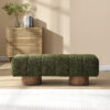 Upholstered Dining Bench for Dining Room, No-Assembly End of Bed Entryway Bench Ottoman for Bedroom Living Room, Green Boucle Fabric, Leg 300 LBS Weight Capacity - Image 5