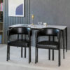 Modern Dining Chairs Set of 2, Faux Leather Upholstered Barrel Dining Room Chairs with Integrated Curved Back And Armrests , Metal Frame Chair for Kitchen Living Room Restaurant - Image 16