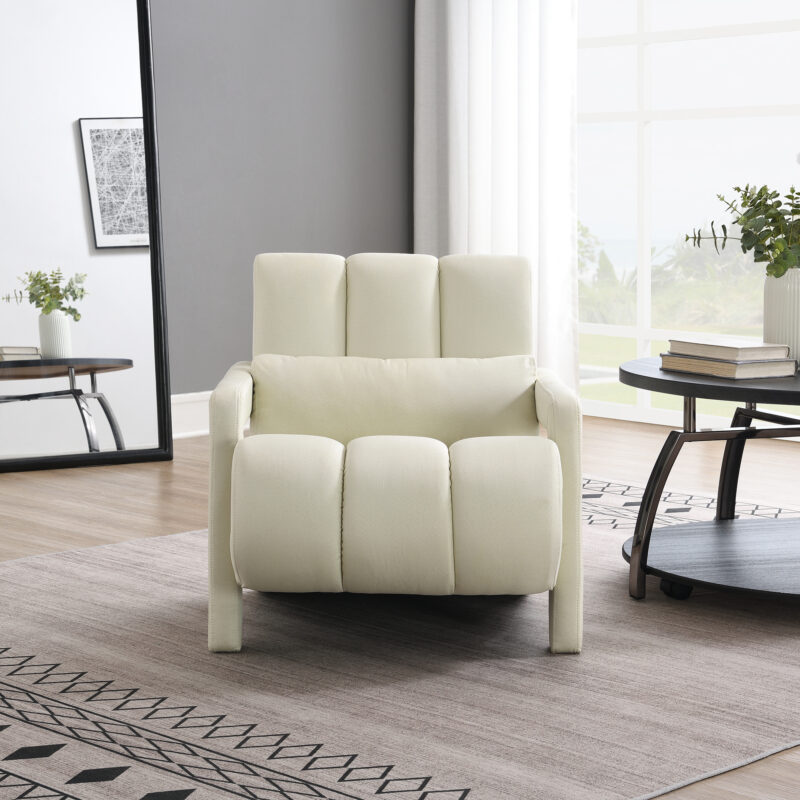 Modern Upholstered accent chair, Comfortable Linen Fabric with a pillow for Living room,bedroom - Image 2