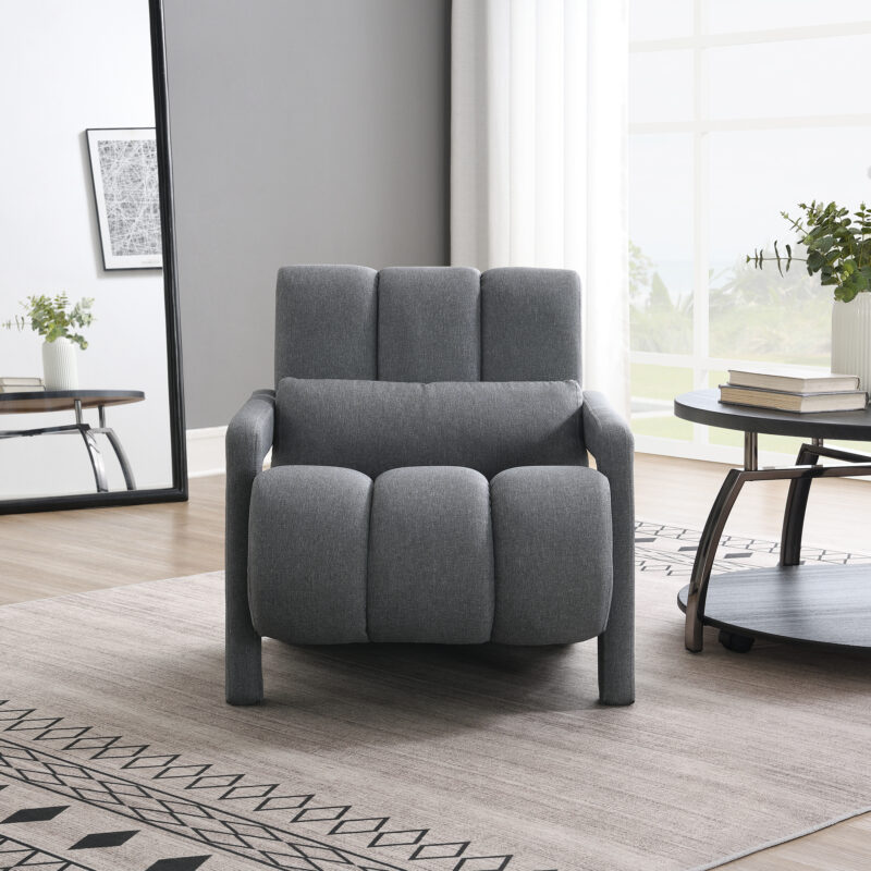 Modern Upholstered accent chair, Comfortable Linen Fabric with a pillow for Living room,bedroom - Image 7