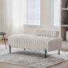 49.6" Wide Upholstered Mini Loveseat with Metal Legs, 2-Seater Small Sofa End of Bed Bench Window Ottoman Footrest with Adjustable Back for Living Room Bedroom Entryway Hallway Small Space - Image 3