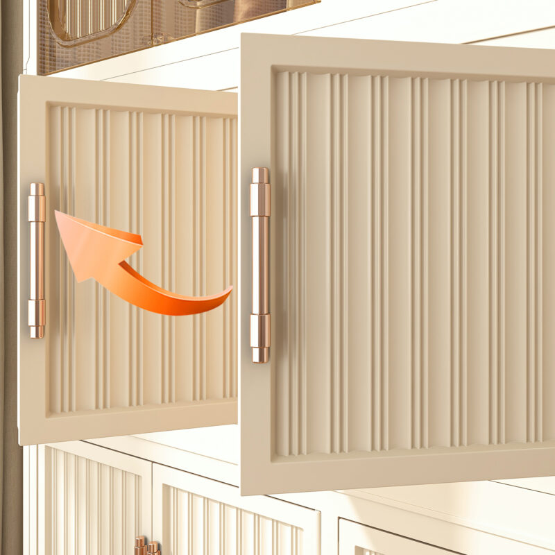 Portable Wardrobe Closet Storage Organizer for Clothes,Clothes Dresser,17 Magnetic Doors-17 Cubes & 1 Hanging Rod,6 pcs hangers , Baby Wardrobe Storage Cabinet,White - Image 9