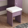 Stylish Vanity Desk Set with Padded Stool & Adjustable LED Lighted Mirror (3 Color Modes), Modern Bedroom Makeup Vanity Desk Combo, Purple - Image 10