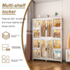Portable Wardrobe Closet Storage Organizer for Clothes,Clothes Dresser,12 Magnetic Doors-12 Cubes & 2 Hanging Rod,16 pcs hangers , Baby Wardrobe Storage Cabinet,White - Image 6