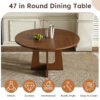 Round Dining Table for 4 - 47 Inch Farmhouse Kitchen Table, MDF Circle Table with Oak Finish, 300lb Weight Capacity, Easy Assembly for Dining Room, Kitchen, Living Room - Spiced Round Table - Image 7